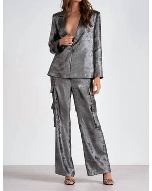 Elan Wide Lapel Blazer - Gray