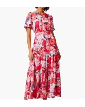 NIC+ZOE Selah Scribble Bouquet Daydream Dress - Red