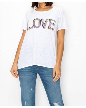 Elan Love Graphic Print Short Sleeve Tee - Blue