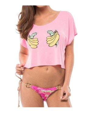 Wildfox Handful Boxy Tee - Pink