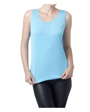 Angel Bra-Friendly Tunic Tank Top - Blue