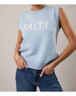 Sunday Edition Salty Sleeveless Knit Sweater Vest - Blue