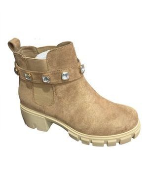 Olem Diamond Suede Ankle Boots - Natural