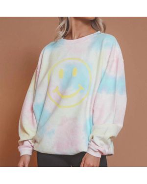 Friday + Saturday All Smiles Corded Sweatshirt - White