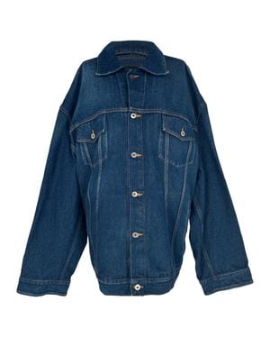 Off-White c/o Virgil Abloh Arrow-Patched Oversized Denim Jacket - Blue