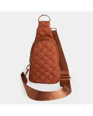 Coco + Carmen Rhea Puffer Crossbody Bag - Brown