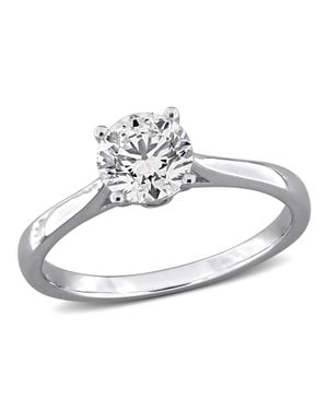 Mimi & Max Created Forever 1Ct Tdw Lab-Grown Diamond Engagement Ring Sterling - Metallic