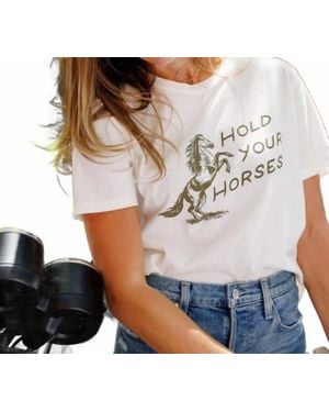 Sunny Somewhere Hold Your Horses Tee - Multicolor