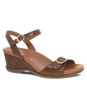Dansko Arielle Adjustable Wedge Sandal - Brown