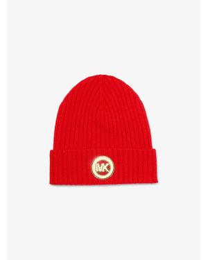 Michael Kors Ribbed Wool Beanie - Red
