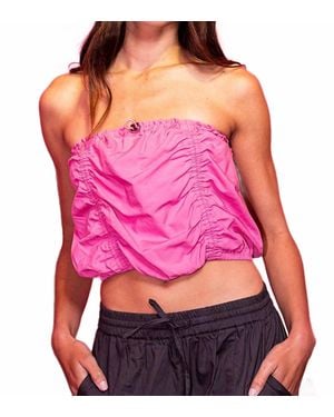 Bucketlist Elastic Tunnel Tube Top Strapless Crop - Purple