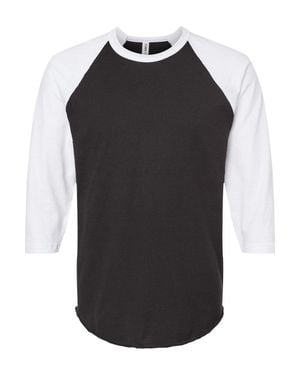 Tultex Fine Jersey Raglan T-Shirt - Black