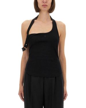 Courreges Asymmetrical Tank Top - Black