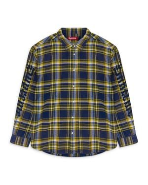 Supreme Washed Plaid Zip Button-Down Shirt - Green