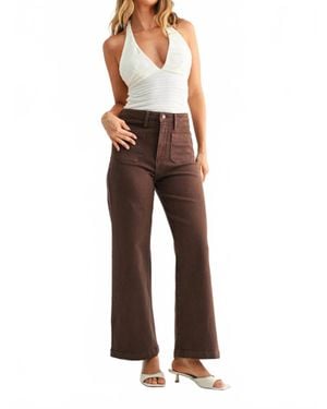Just Black Denim Patch Pocket Wide Leg Pants - Brown