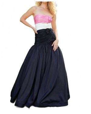 Ava Presley Strapless Cut-Out Floral Ballgown Prom Dress - Blue