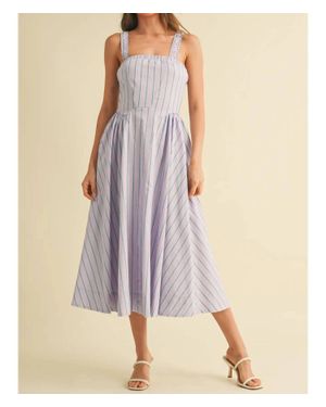 Klesis Basque Waist Midi Dress - Blue