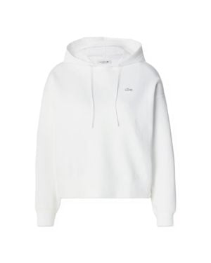 Lacoste Oversized Minimalist Hooded Sweatshirt - White