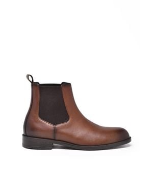 BOSS Leather Chelsea Boots - Brown
