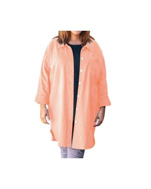 On The Plus Side Cotton Collar Long Sleeve Kendall Shirt - Pink