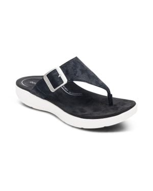 Aetrex Donna Thong Sandals - Blue