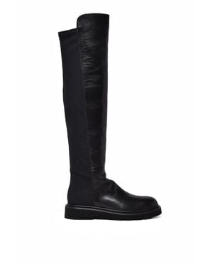 Guglielmo Rotta Leather Stretch Boots - Black