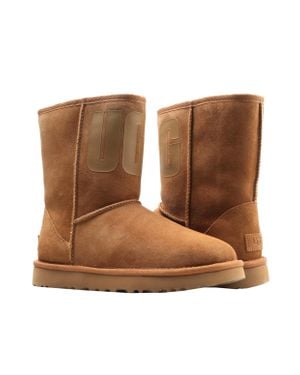 UGG Australia Classic Short Rubber Logo Chestnut Boots 1108230-Che - Brown