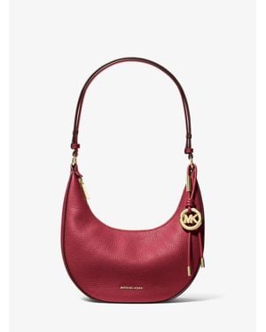 Michael Kors Nolita Small Pebbled Leather Convertible Pochette - Red