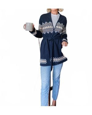 Sail To Sable Tie Front Cardigan - Blue