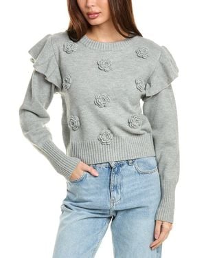 Gracia Rose Crochet Sweater - Gray