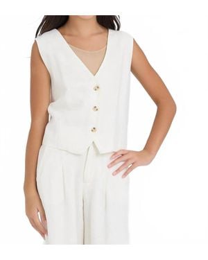 Vintage Havana Kid's Button Up Vest - White