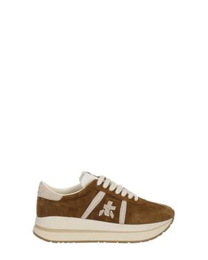 Premiata Bethcoin 8509 Suede Leather Low-Top Sneakers - Brown