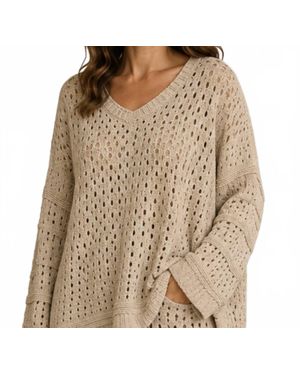 Keren Hart V-Neck Knit Sweater - Brown
