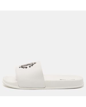 Roberto Cavalli Rubber Rc Logo Pool Slides - White