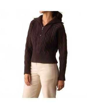 The Normal Brand Lola Everyday Quarter Zip Sweater - Black