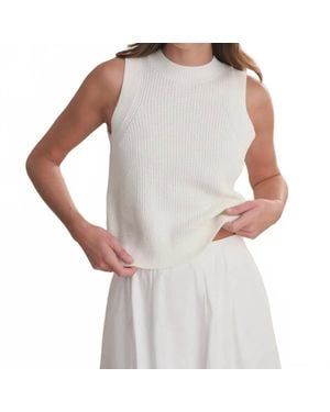 525 America Demi High Crew Neck Tank - White