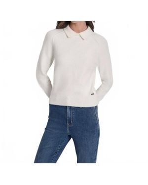 DKNY Polo Sweater Pullover - White
