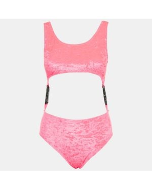 Gcds Velvet Cut-Out Buckle Detail Swimsuit - Pink