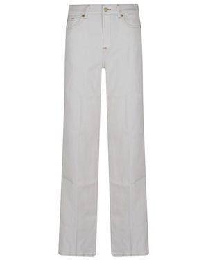 7 For All Mankind High-Rise Wide-Leg Jeans - White