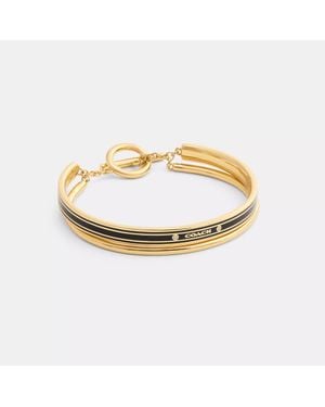 COACH Coach Enamel Double Bangle Bracelet - Metallic