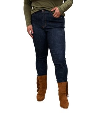 Judy Blue High Waist Back Pocket Embroidery Skinny Jeans - Blue
