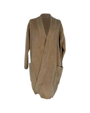 Max Mara Open Coat With Pockets - Natural
