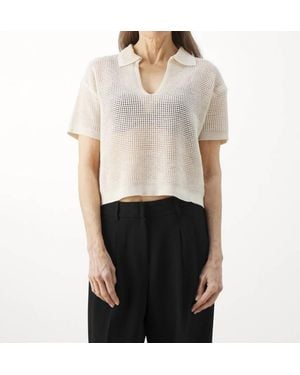 Vanessa Bruno Cyntinelle Mesh Polo Top - Natural
