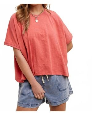 Wishlist Poppin Drop Shoulder Top - Red