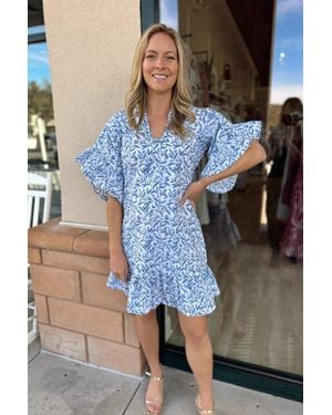 Fitzroy & Willa Soleil Mini Dress - Blue