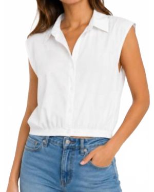 Stateside Voile Sleeveless Shirt - White