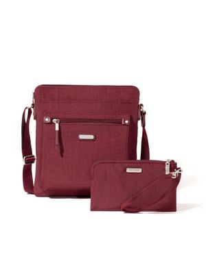 Baggallini Go Bagg Crossbody Bag With Rfid Wristlet - Red