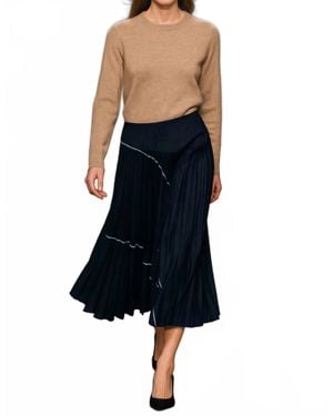 Loyd/Ford Denim Patchwork Pleat Skirt - Blue