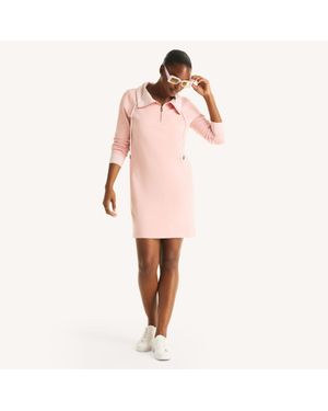 Nautica Quarter-Zip Sweatshirt Dress - Pink