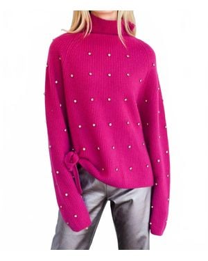 Never A Wallflower Seeing Stars Turtle Neck Sweater - Pink
